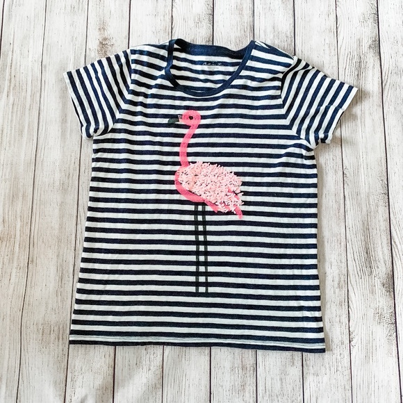 J. Crew Striped Flamingo Tee - Picture 1 of 2